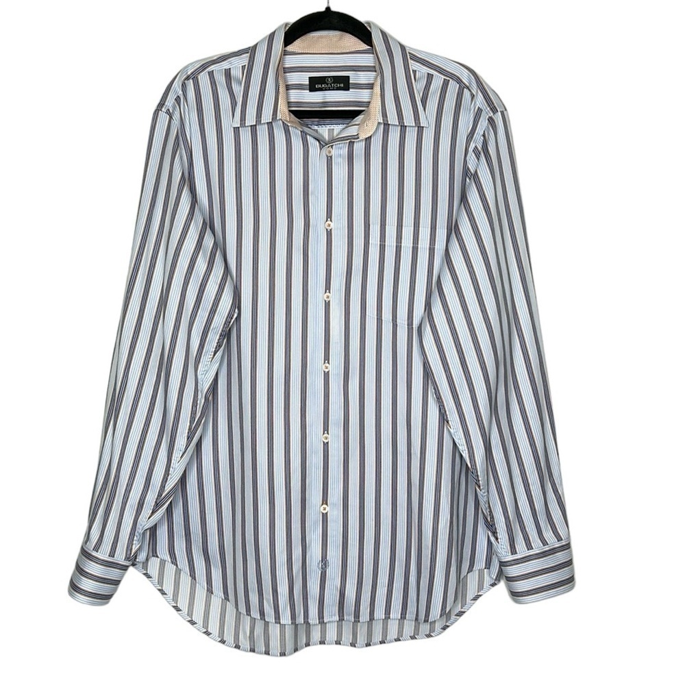 Bugatchi Striped Long Sleeve Button Down Size XL